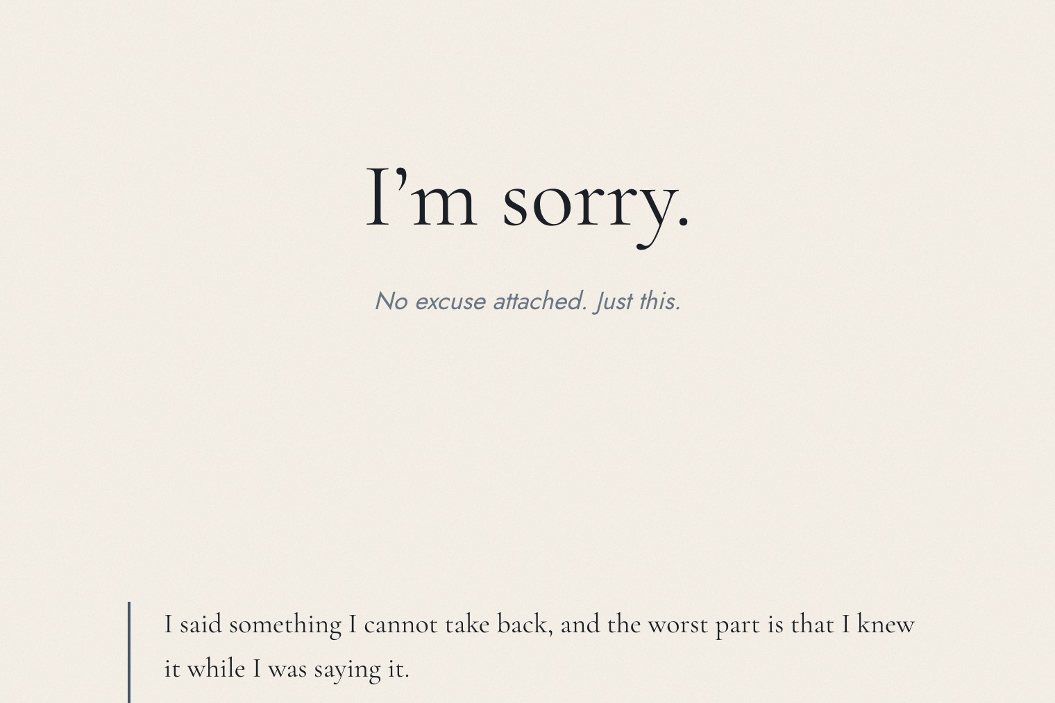 The I’m Sorry design
